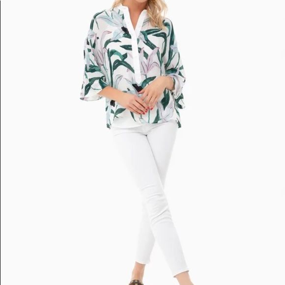 ❤️Tory Burch Desert Bloom Button Front Top S 2❤️ - Picture 5 of 5